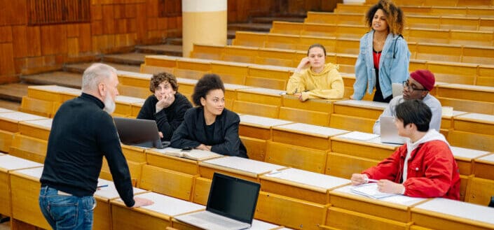 People Listening to Their Professor