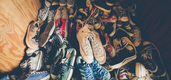 Assorted Sneakers on the Floor