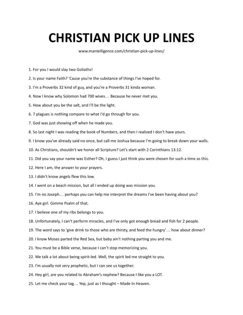20+ Christian, Bible, & Proverb Pick Up Lines