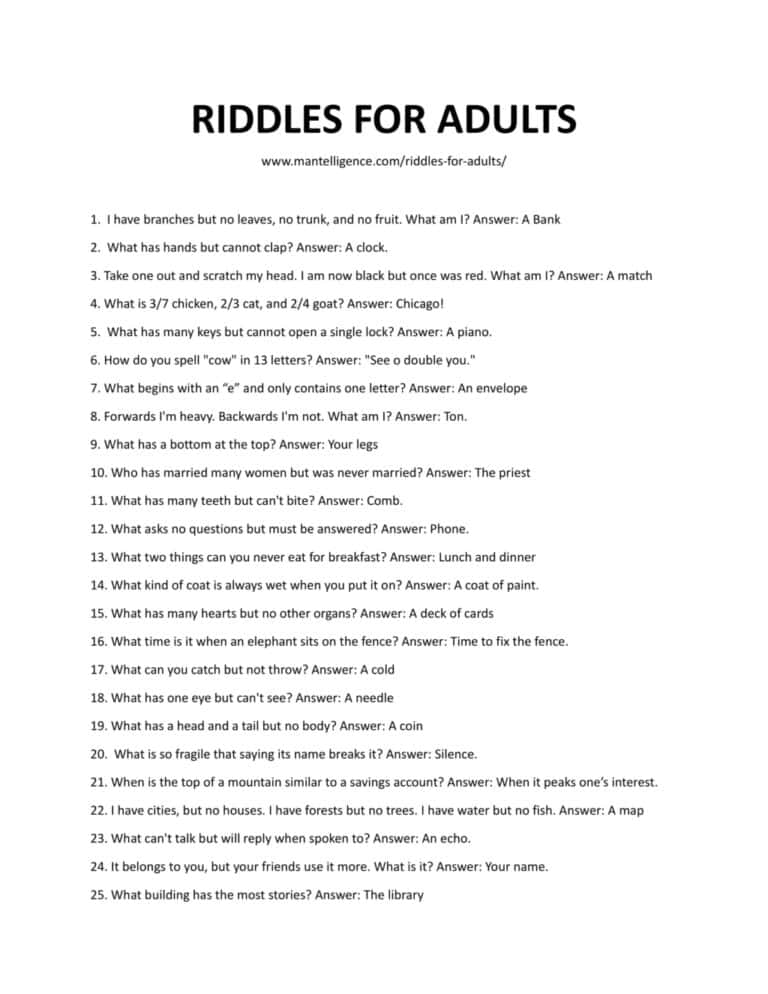 30 Interesting Riddles For Adults Challenge Your Brain Now 30 Interesting Riddles For Adults Challenge Your Brain Now
