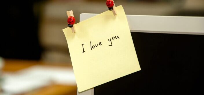 Sticky Note With I Love You Written On It