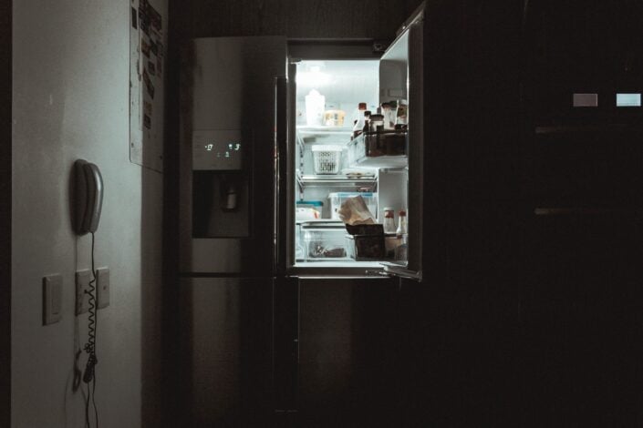 open fridge door
