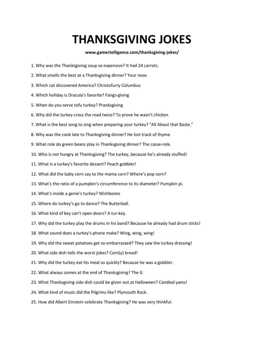Downloadable list of jokes