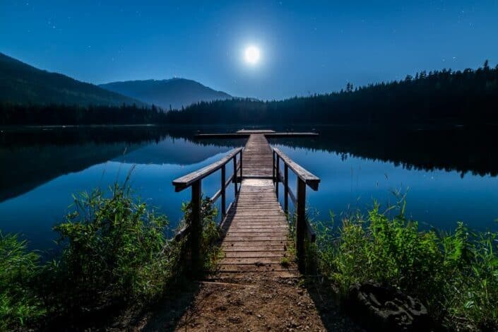 Brown wooden dock at the lake