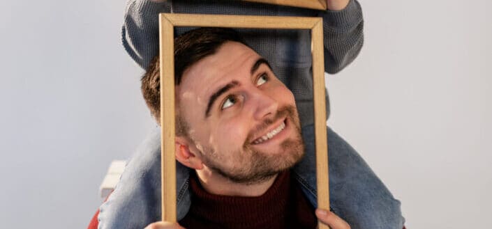 Family Having Fun with Frames