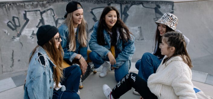 Friends Hanging Out at The Skatepark