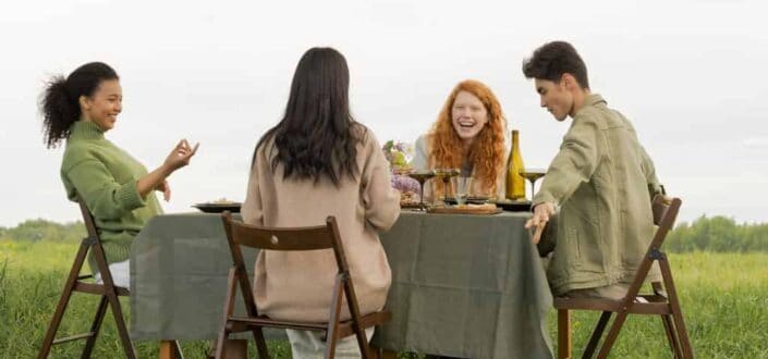 Friends sitting at the table