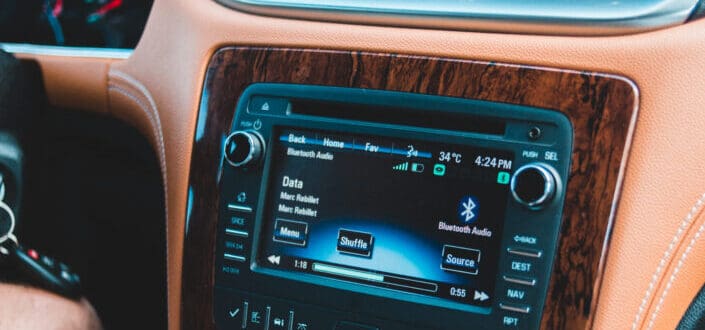 modern car radio and dashboard