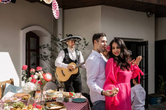 Couple Dancing in Italian Restaurant