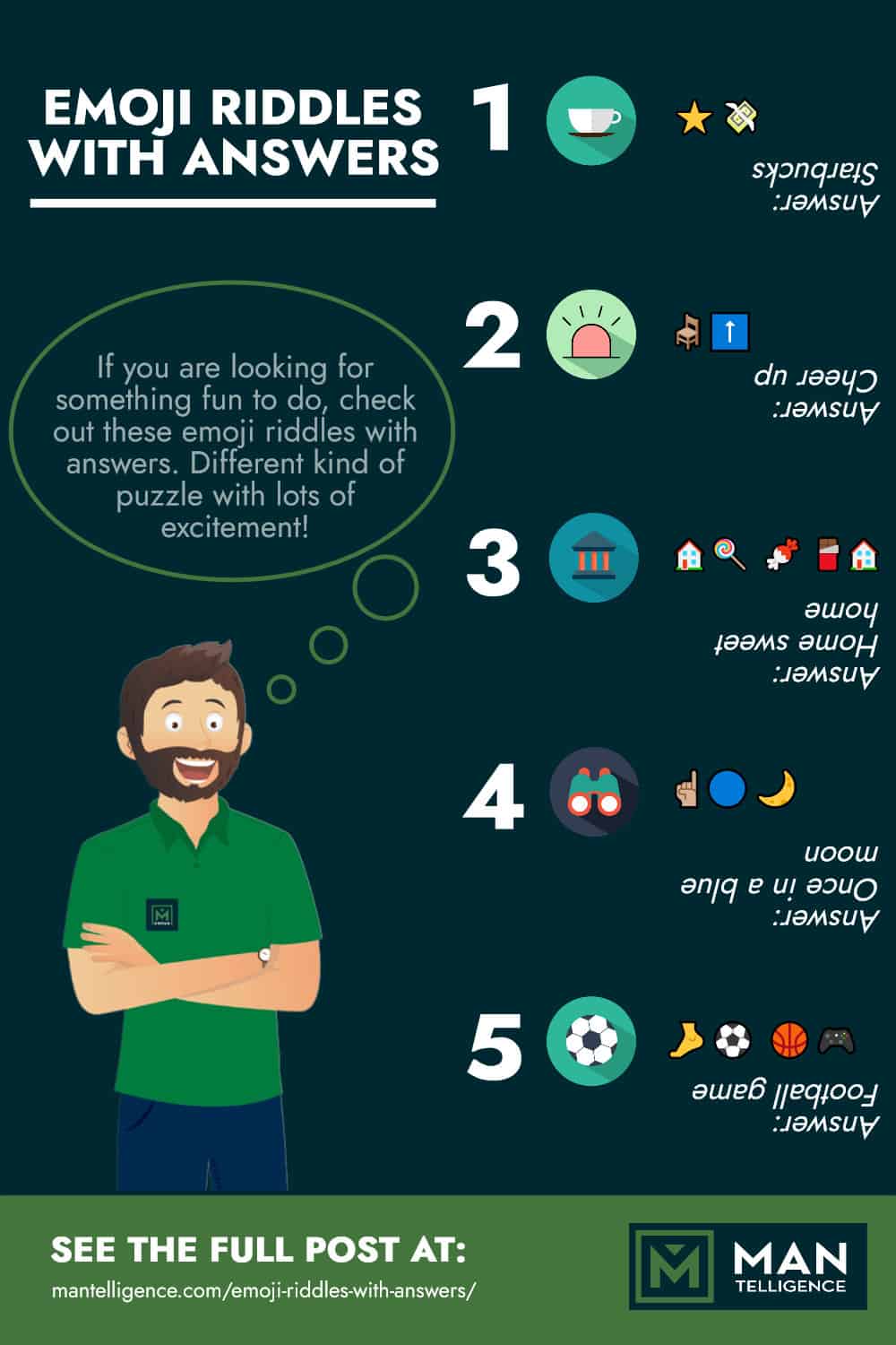 Infografic - Ghicitori cu Emoji cu răspunsuri