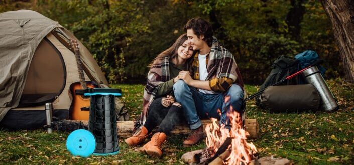 Couple on a camping date 