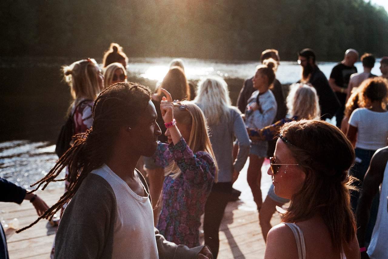 group of people near the water