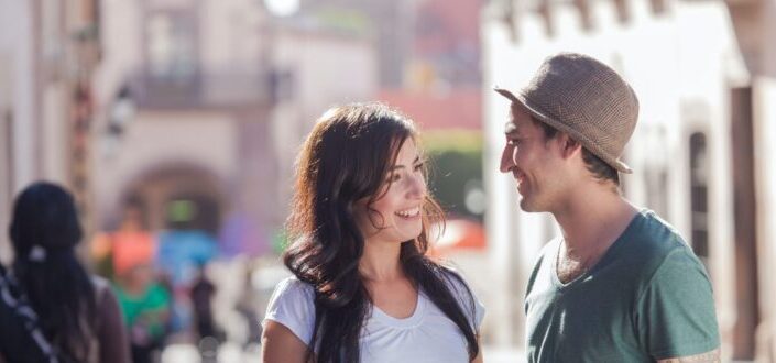 couple having a lively conversation