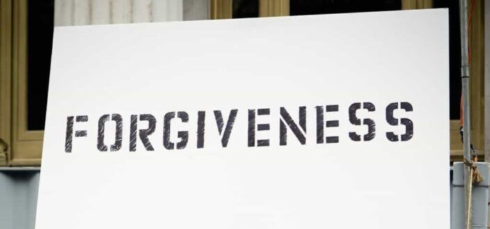 Forgiveness Printed on a White Cardboard