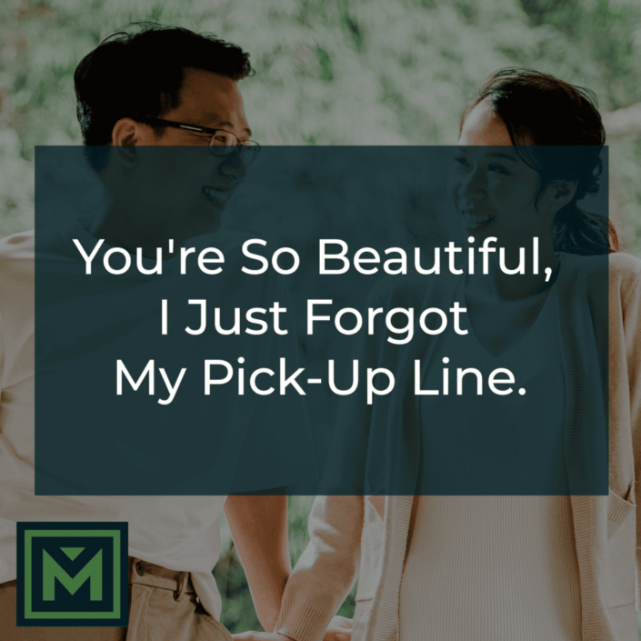 You're so beautiful, I just forgot my pick-up line.
